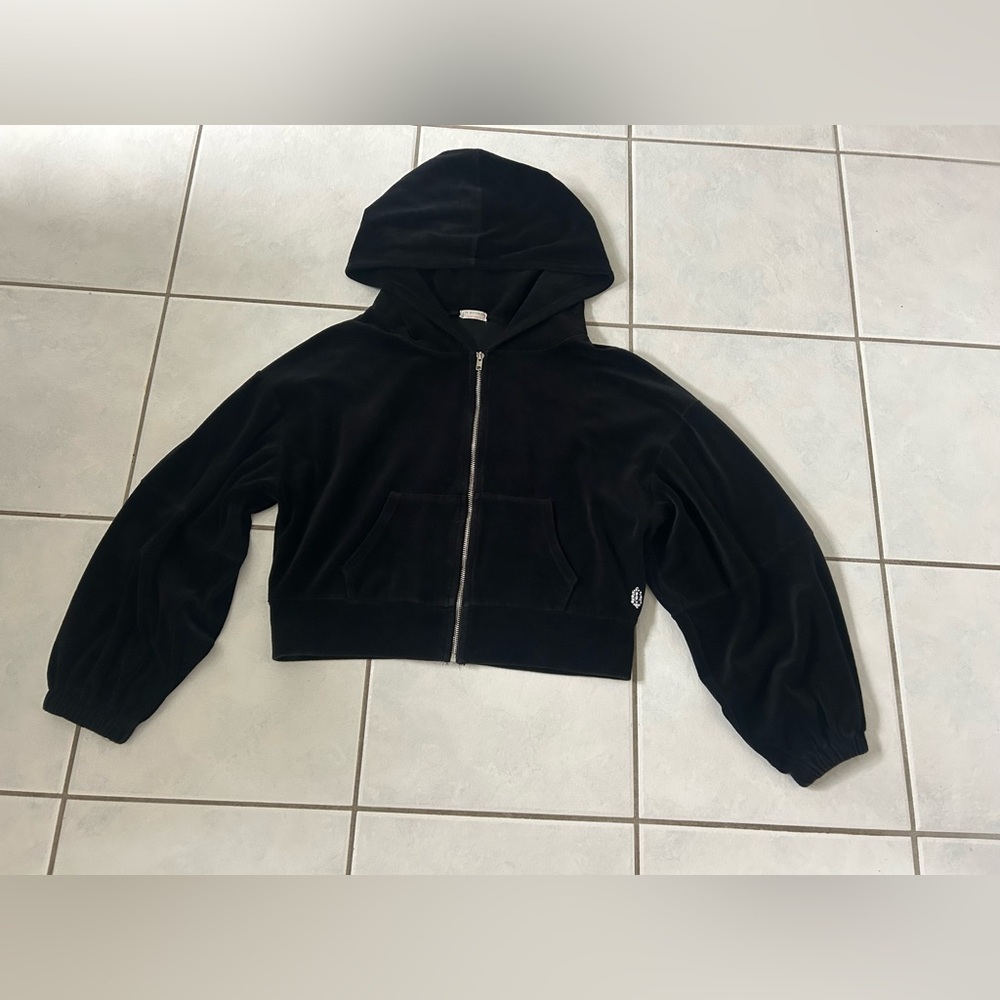 FP Movement by Free People Black Velvet Hoodie